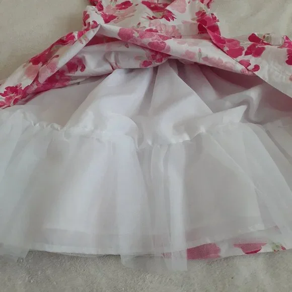 Gymboree Girls Size 7 White Pink Floral Cotton Dress - Picture 7 of 12